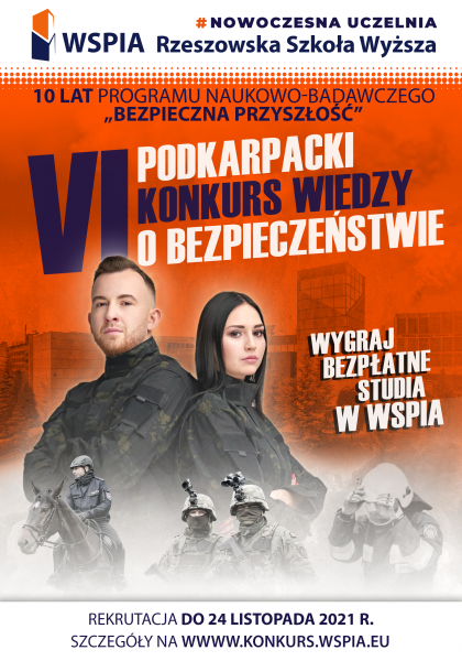 Plakat VI edycji Podkarpackiego Konkursu Wiedzy o Bezpieczeństwie