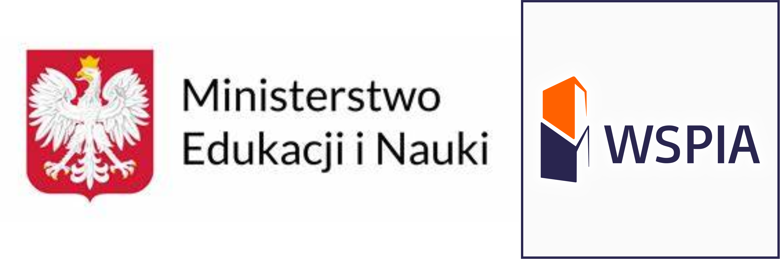 Logotypy Ministerstwa Edukacji Nauki oraz WSPiA